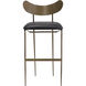 Gibbons 40 inch Antique Brass / Charcoal Black Leather Barstool